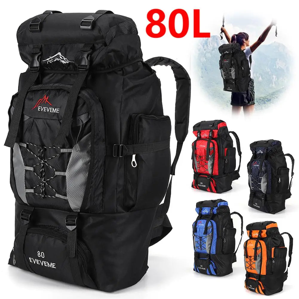 Mochila impermeable de 80 l para senderismo, acampada, trekking, mochila de gran capacidad, mochila de viaje para hombre, bolsa para deportes al aire libre y montañismo