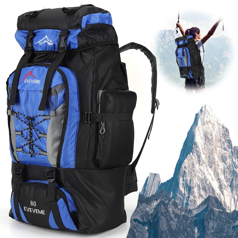 Mochila impermeable de 80 l para senderismo, acampada, trekking, mochila de gran capacidad, mochila de viaje para hombre, bolsa para deportes al aire libre y montañismo