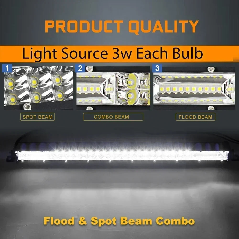 Slim 12D led light bar 20inch 10inch Spot Flood Combo Beam led bar For SUV 4X4 Off Road LED Work Lamp 12V 24V Auto Driving Light