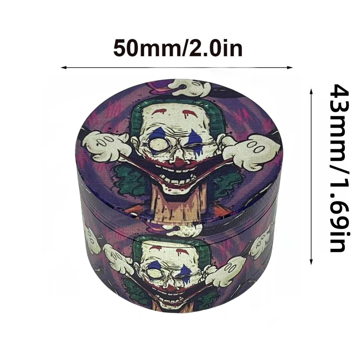 50mm Joker Metal Herb Grinder 4-Layers Spice Pepper Mill Raw Grass Mortar Tobacco Grinder Cigar Cigarette Smoking Accessories