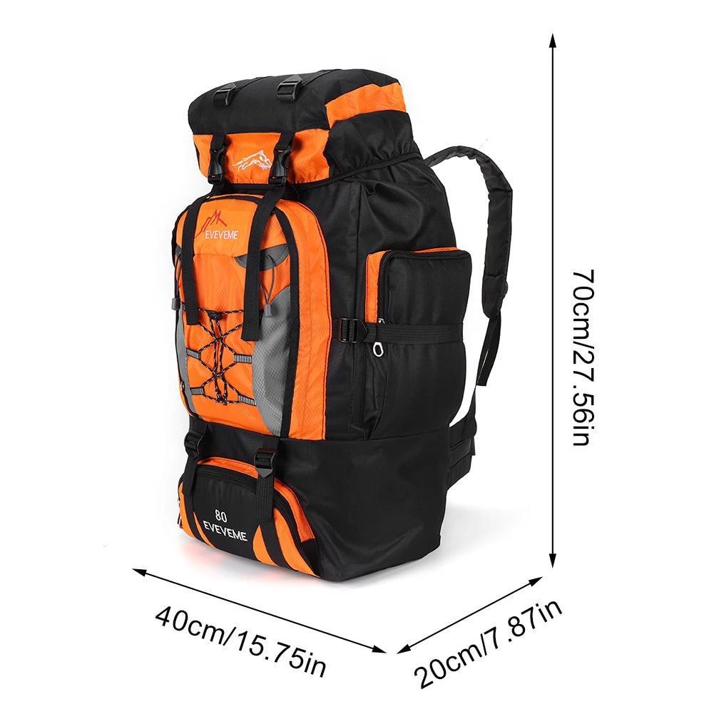 Mochila impermeable de 80 l para senderismo, acampada, trekking, mochila de gran capacidad, mochila de viaje para hombre, bolsa para deportes al aire libre y montañismo