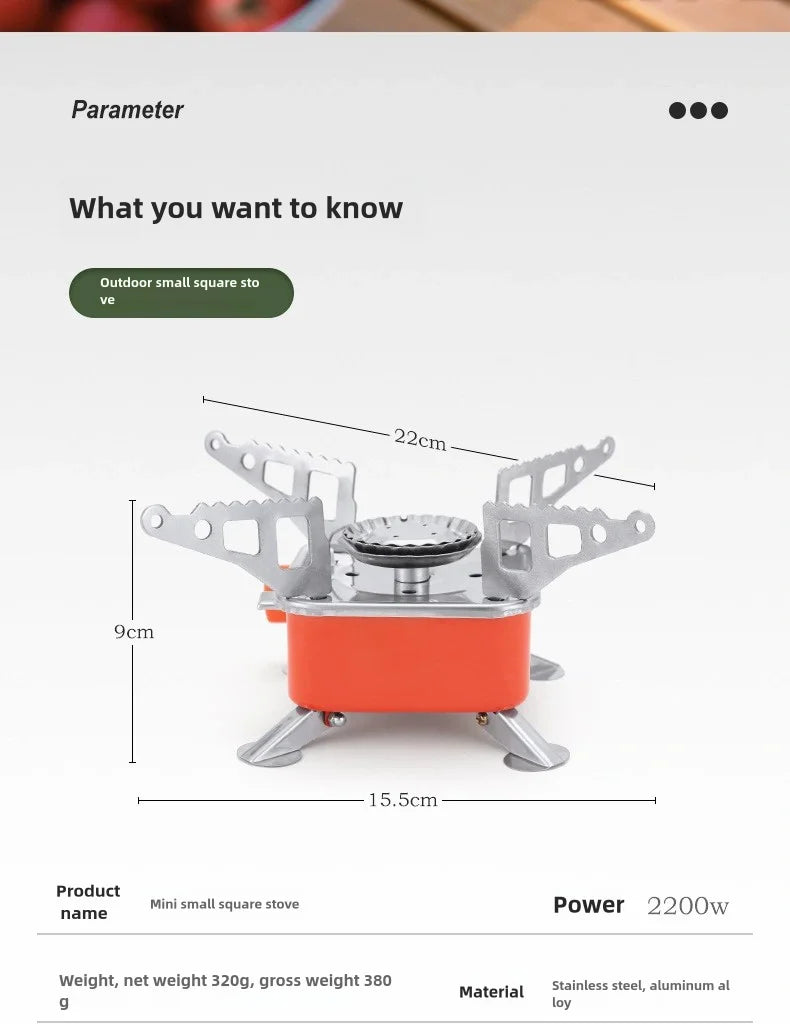 Cocinilla portátil para camping y aventuras al aire libre