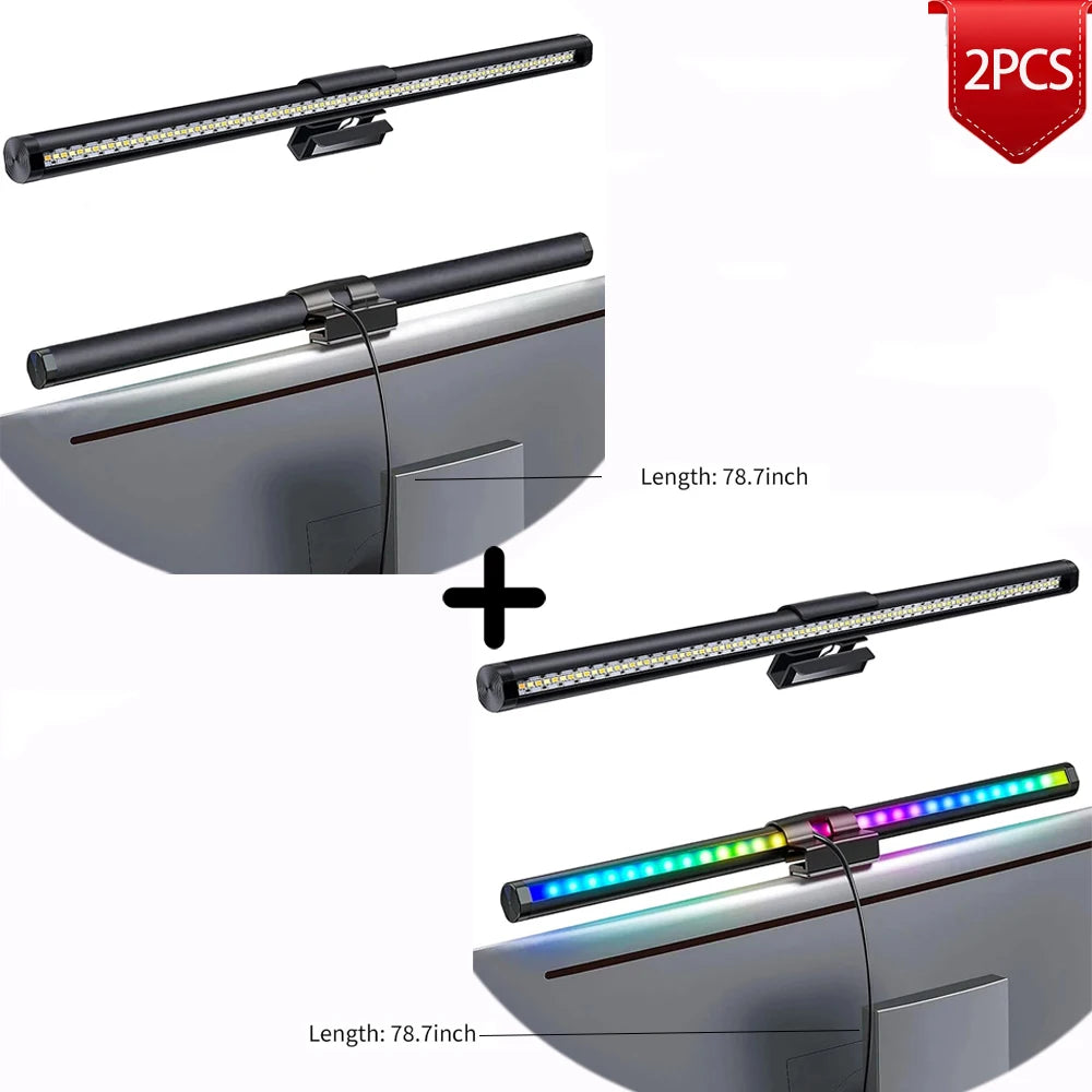 LED Monitor Light Bar Computer Screen Hanging Lights RGB  Atmosphere Table Lamp For Work Study Read Gaming Dimming Lighting 44cm