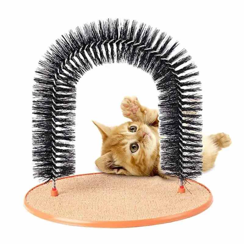 Arco de juguete para gatos Cepillo de frotamiento masajearle  ideal para rascarse Juguetes interactivos para gatos