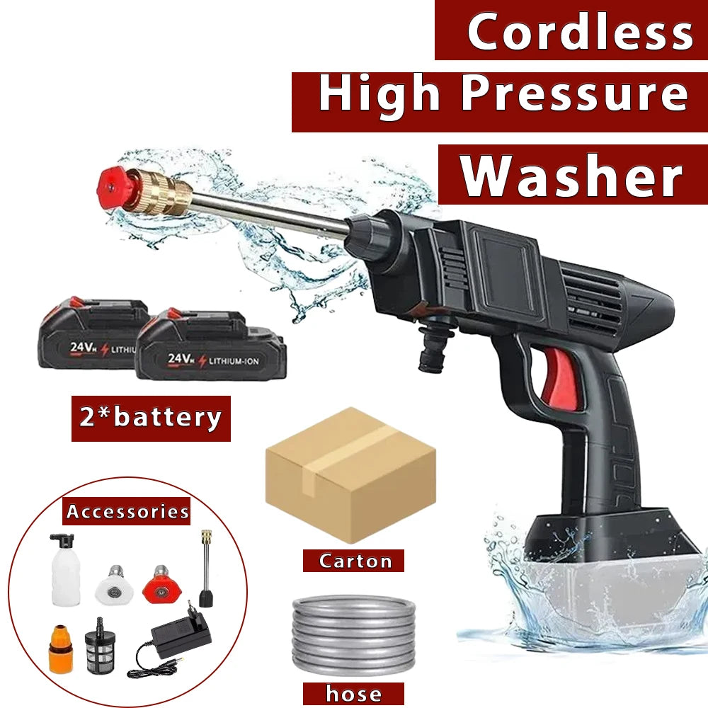 Cordless High Pressure Washer Machine Rechargeable Car Washing Foam Electric Famliy Garden Water Gun Adjustable for Makita