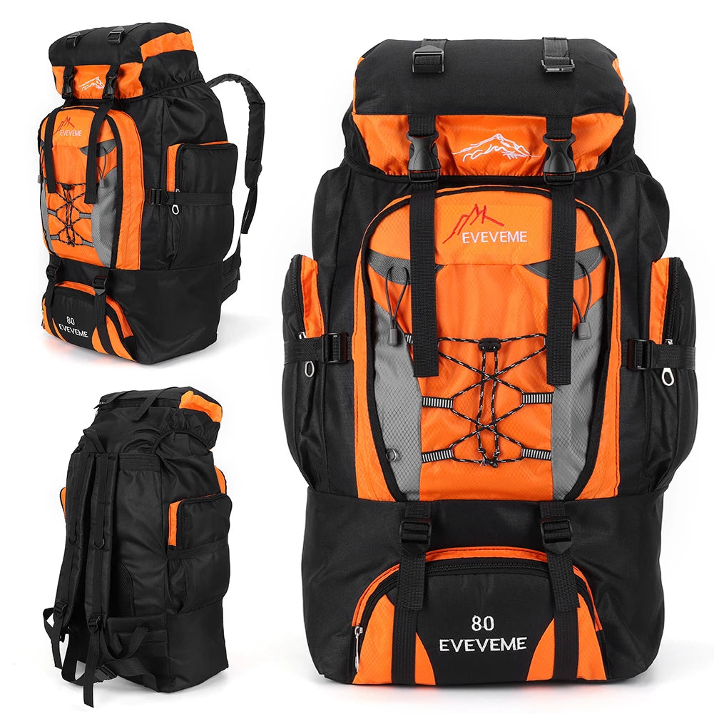 Mochila impermeable de 80 l para senderismo, acampada, trekking, mochila de gran capacidad, mochila de viaje para hombre, bolsa para deportes al aire libre y montañismo