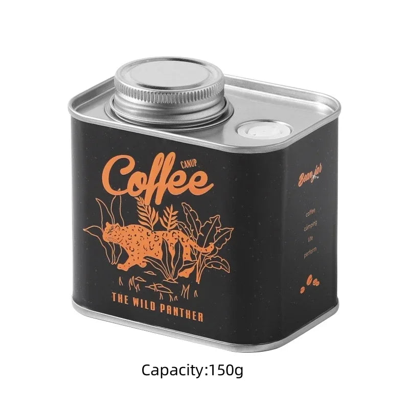 150g Empty Coffee Bean Airtight Cans Outdoor Camping Tin Box Food-grade Packaging Fresh Breathing Iron Cans  Storage Container