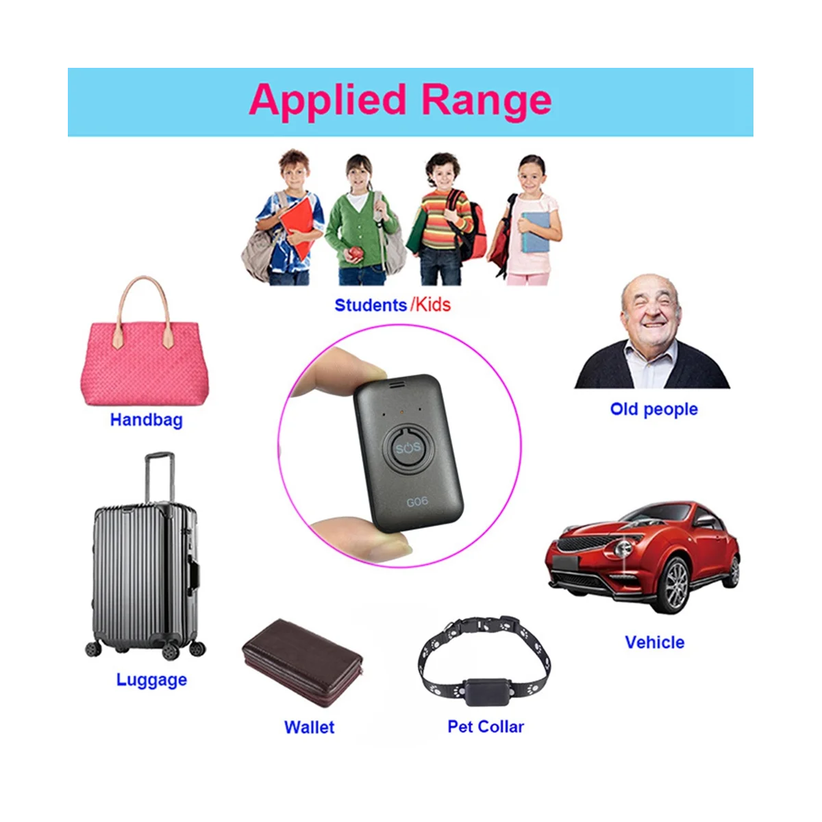 Personal Micro-GPS Tracker G06 APP Web Tracking Locator Google Maps Real Time SOS Calling for Kids Elderly