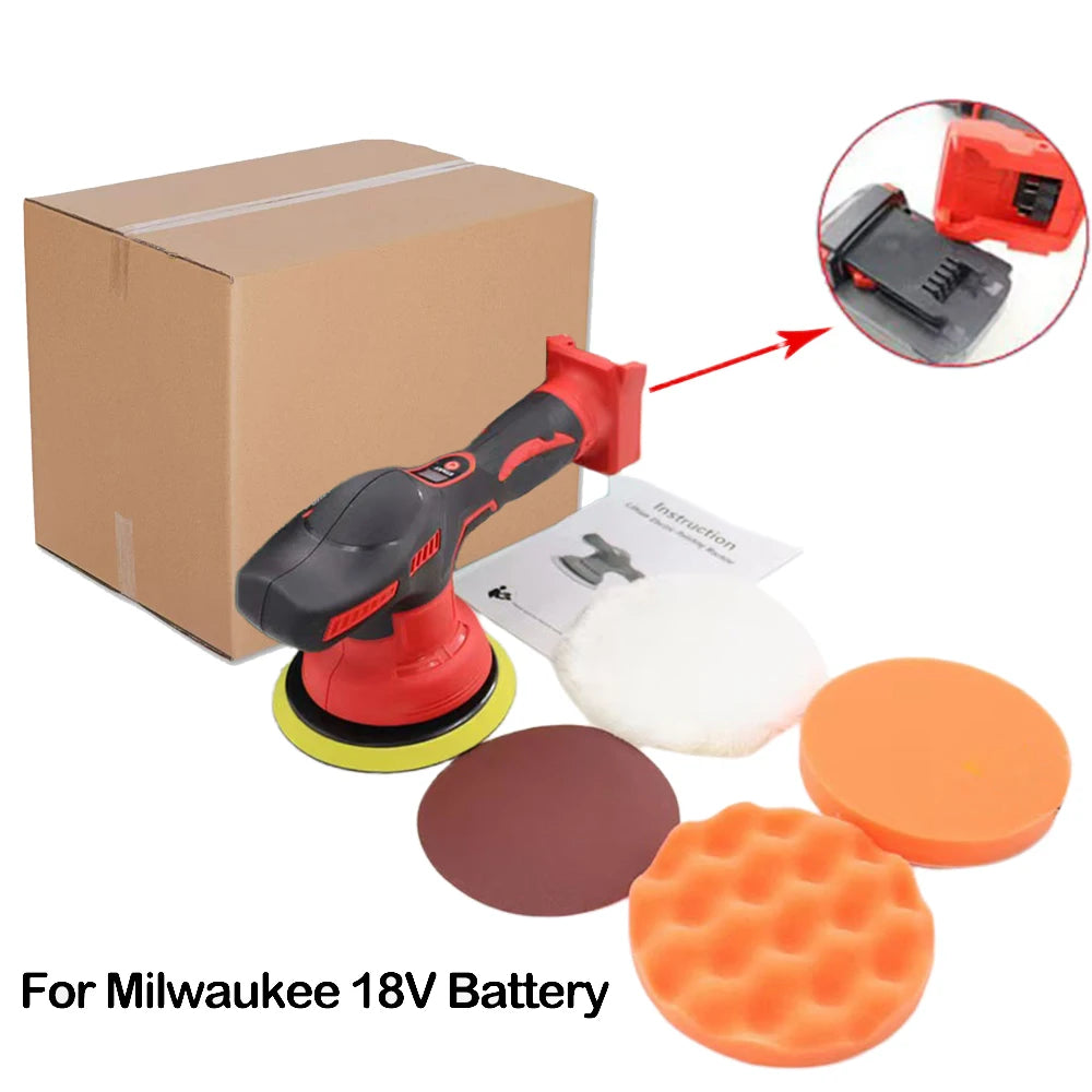 Cordless Car Polisher 8 Gears Adjustable Auto Electric Waxing Sanding Sealing Glaze Tool Fit Makita/Dewalt/Milwaukee 20V Battery