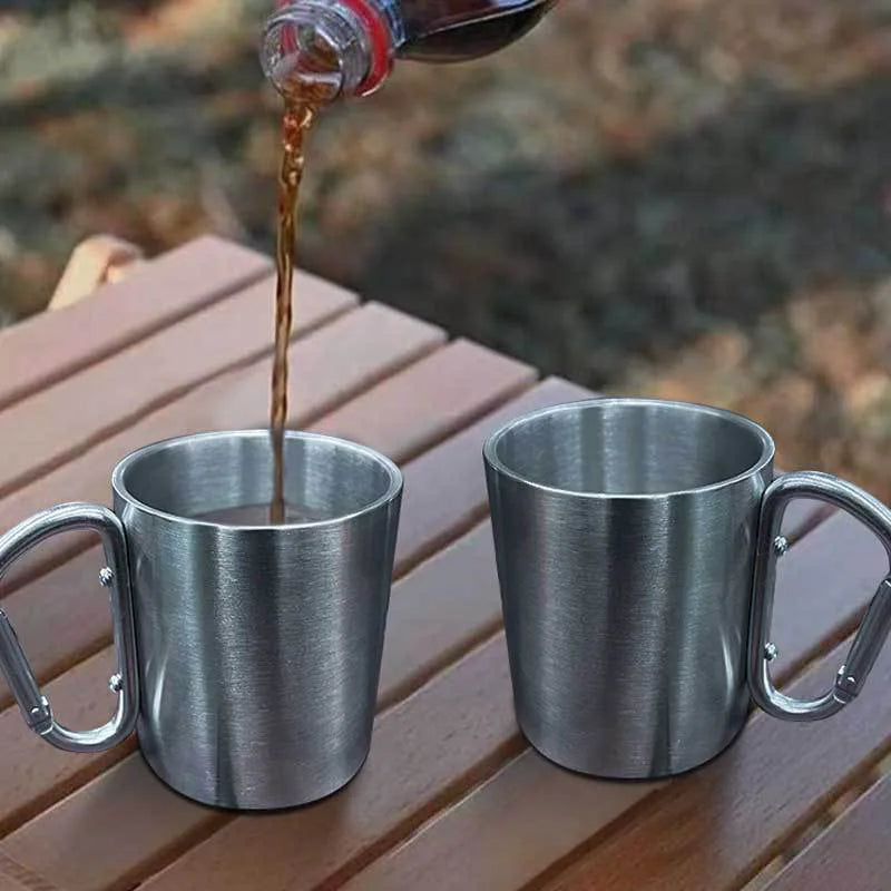 Taza de montañismo al aire libre Taza metálica de Acero inoxidable especial para Viaje Camping